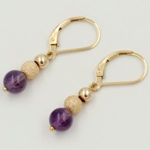 14k GF Amethyst Stardust Beaded Earrings